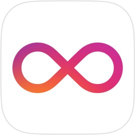 Boomerang Logo Vector Png | Infinite loop camera icon | Colorful gradient social media symbol | Minimal rounded square app badge